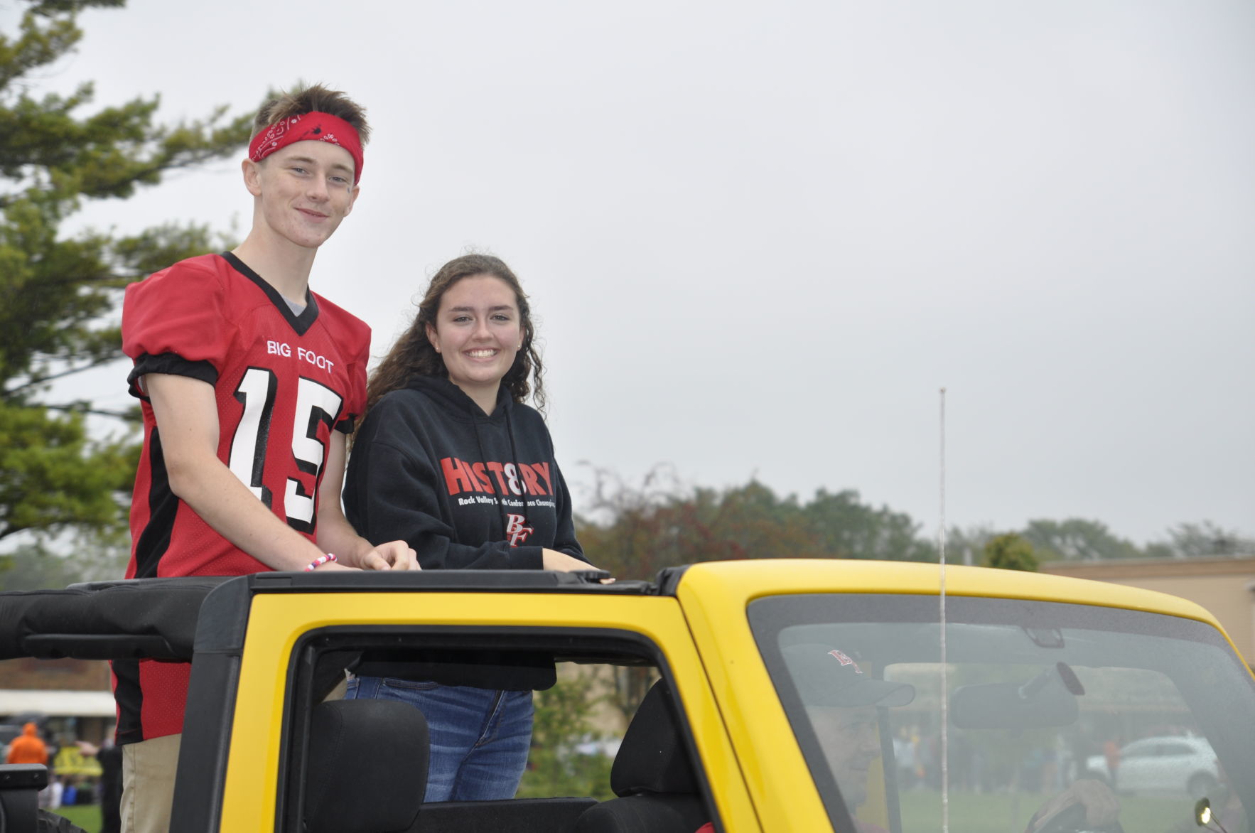 Homecoming parade students